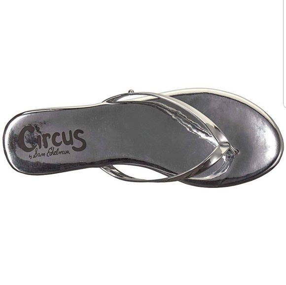 sam edelman silver flip flops